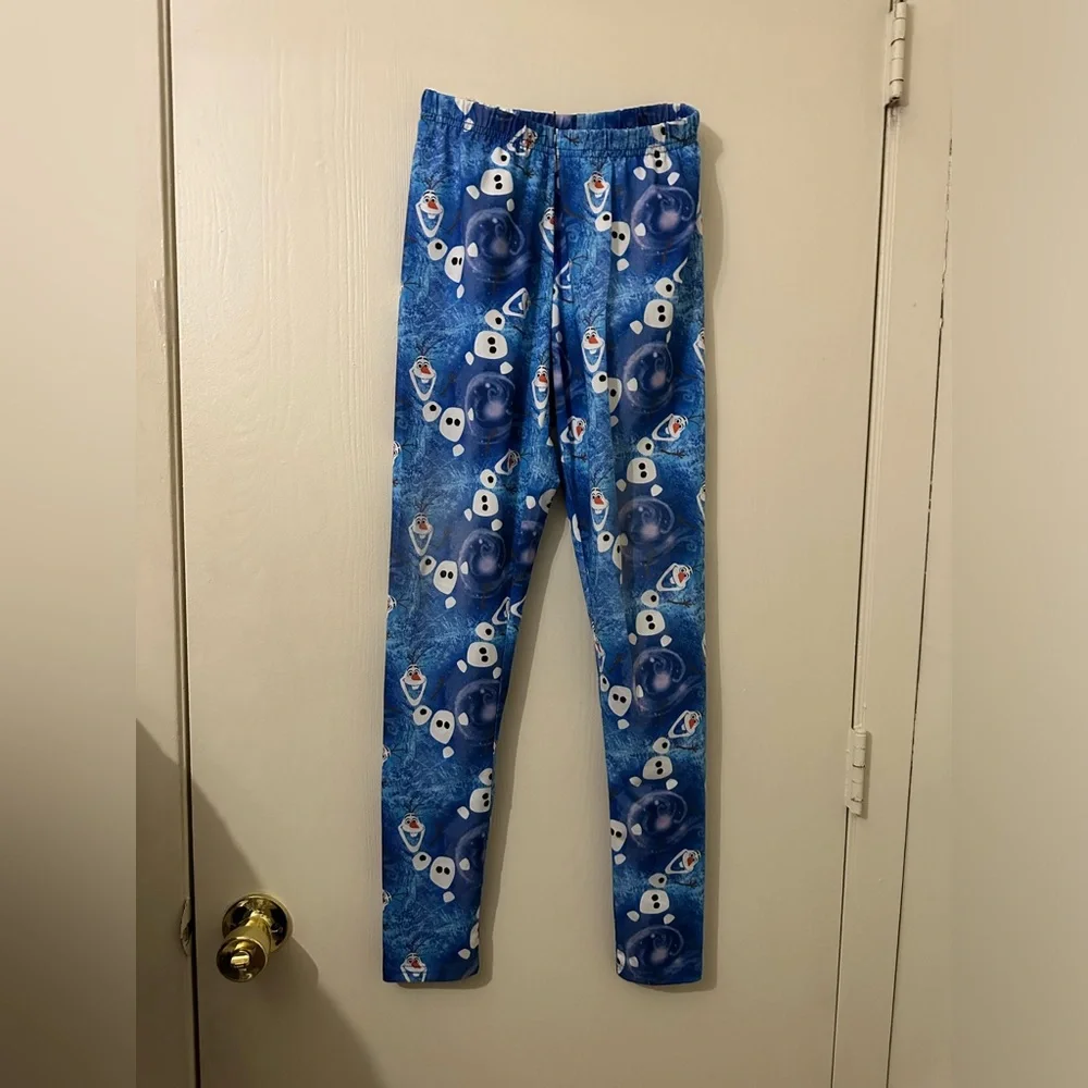 Olaf Disney Kids Blue Snowman Pajama Pants Medium